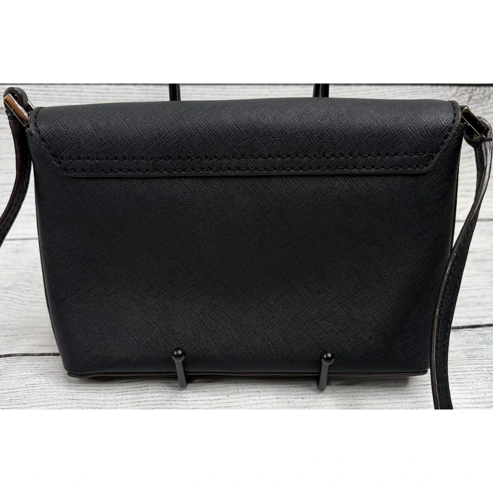 Kate Spade New York Crossbody Bag Black Leather Satchel‎ Designer Purse